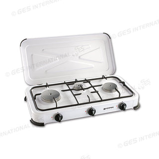 KEMPER Fornello smaltato a gas a 3 fuochi portatile