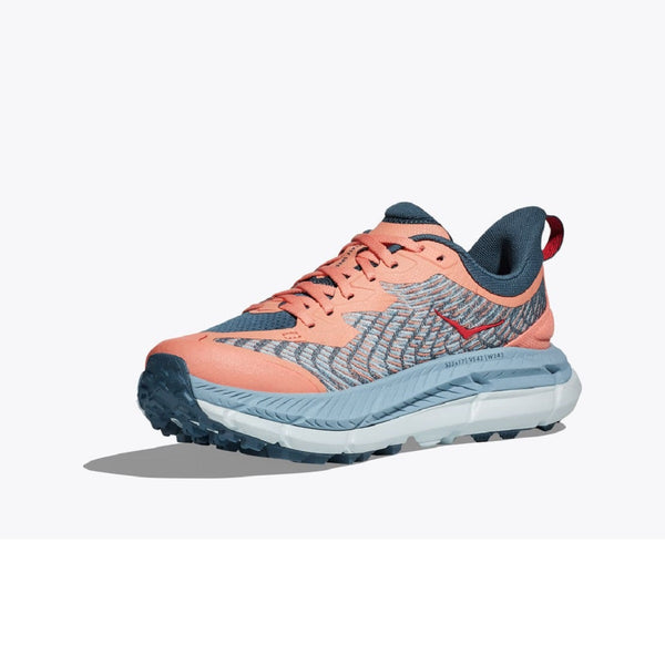 HOKA MAFATE SPEED 4 DONNA SCARPA REATTIVA DA TRAIL RUNNING IN SUOLA VIBRAM MEGAGRIP  - COLORE: Papaya / Real Teal
