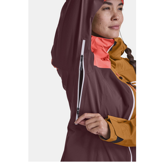 ORTOVOX 3L ORTLER JACKET DONNA GIACCA HARDSHELL ROBUSTA, ANTIVENTO E IMPERMEABILE PER USO ALPINO Colore Winetasting