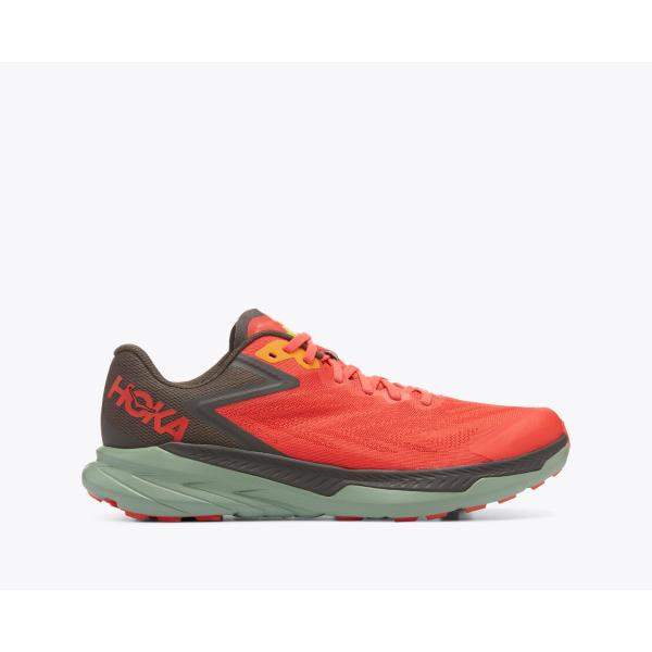HOKA ZINAL UOMO SCARPA DA TRAIL RUNNING CON SUOLA VIBRAM MEGAGRIP Colore Fiesta/Black Olive