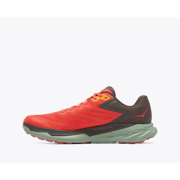 HOKA ZINAL UOMO SCARPA DA TRAIL RUNNING CON SUOLA VIBRAM MEGAGRIP Colore Fiesta/Black Olive