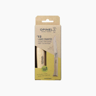 OPINEL N°12 LAME CRANTEE FOLDING CAMP COOKING KNIFE COLTELLO DA CAMPEGGIO CON LAMA DA 12CM IN ACCIAIO INOX