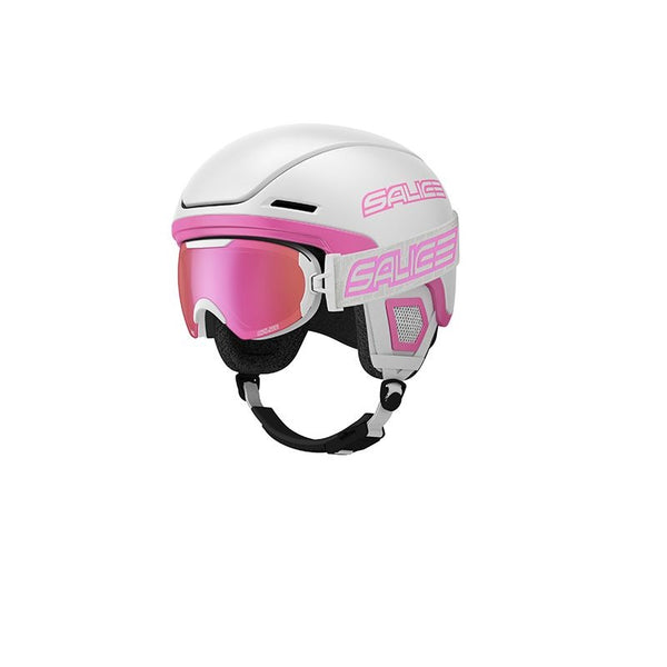 SALICE MASHERA DA SCI 604DAF CON DOPPIO ANTIFOG - COLORE: BIANCO/ORO LENTE AMBRA