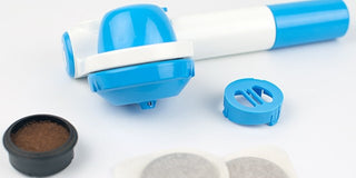 Compra azzurro HANDPRESSO POMP POP MACCHINA DA CAFFE' PORTATILE COMPATIBILE CON CIALDE ESE E CAFFE' MACINATO - DISPONIBILE IN 3 COLORI - IN PROMOZIONE!