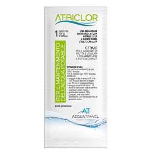 ACQUATRAVEL AT-BICLOR DISINFETTANTE ANTIODORE PER IL MANTENIMENTO DELL’ACQUA POTABILE