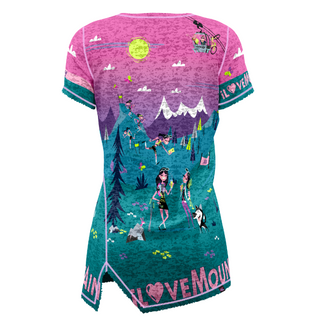 CRAZY ALOHA T-SHIRT DONNA LEGGERA E TRASPIRANTE IDEALE PER TEMPO LIBERO E ARRAMPICATA - SS 24 - FANTASIA I LOVE MOUNTAIN