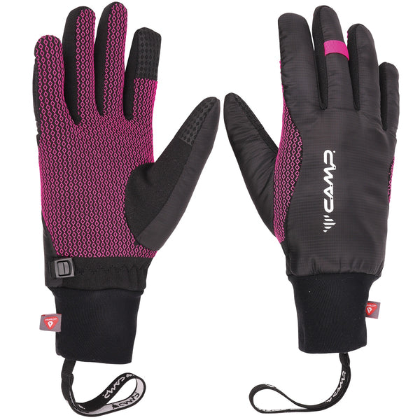 CAMP G AIR LADY GUANTI ANTIVENTO CON IMBOTTITURA PrimaLoft® TRASPIRANTE PER TREKKING E ESCURSIONISMO INVERNALE- NERO/FUCSIA