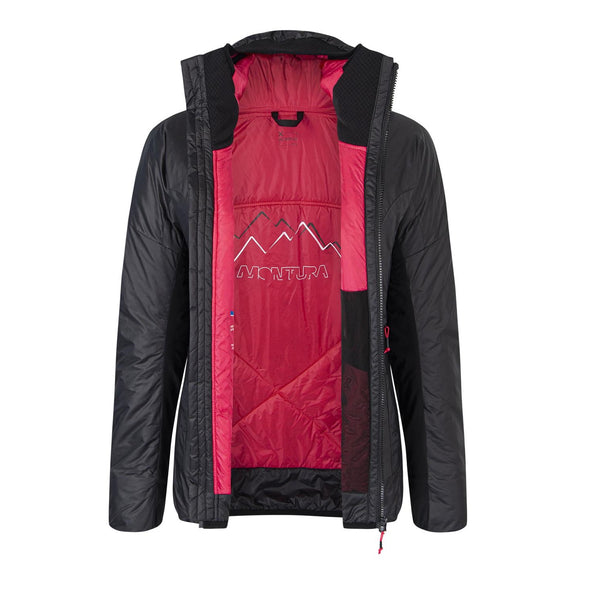 MONTURA EIGER JACKET GIACCA IMBOTTITA ANTIVENTO DONNA  CON CAPPUCCIO CALDA E TRASPIRANTE - COLORE: NERO/ROSA SUGAR