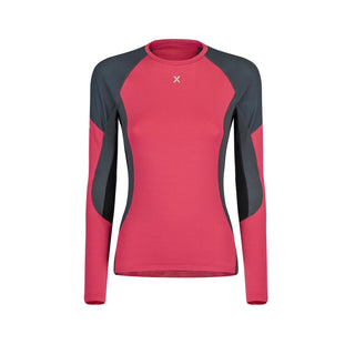 MONTURA RUN FLY W MAGLIA A MANICHE LUNGHE DONNA TECNICA E TRASPIRANTE - COLORE ROSA SUGAR/PIOMBO