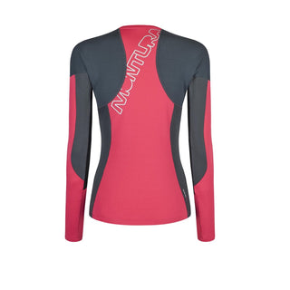 MONTURA RUN FLY W MAGLIA A MANICHE LUNGHE DONNA TECNICA E TRASPIRANTE - COLORE ROSA SUGAR/PIOMBO
