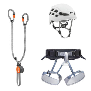 PETZL KIT VIA FERRATA VERTIGO CORDINO SCORPIO VERTIGO, IMBRACATURA CORAX E CASCO BOREO - NUOVO MODELLO 2025