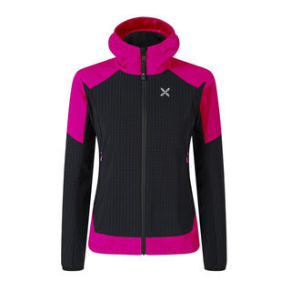 MONTURA WIND REVOLUTION HOODY JACKET SOFTSHELL DONNA Colore Intense Violet/Nero