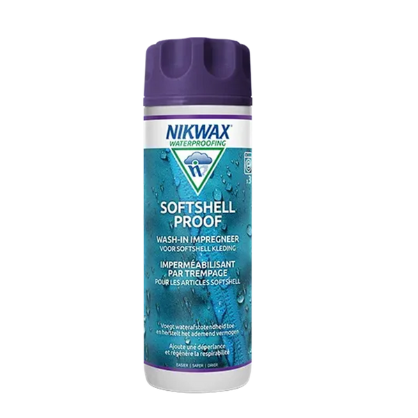NIKWAX SOFTSHELL PROOF WASH-IN 300ml IMPERMEABILIZZANTE DA LAVATRICE PER ABBIGLIAMENTO SOFTSHELL