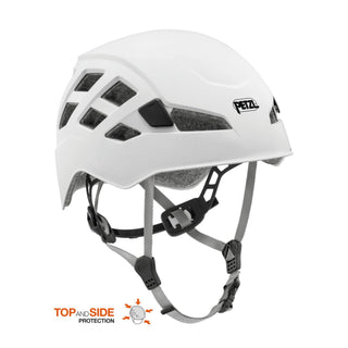 PETZL Kit da via ferrata composto da un cordino SCORPIO VERTIGO, un’imbracatura CORAX e un casco BOREO - Disponibile in 2 misure