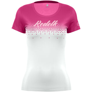 REDELK SILKE LOGO T-SHIRT DONNA TRASPIRANTE MANICHE CORTE Colore White/Cherry