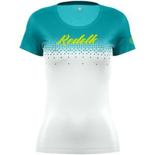 REDELK SILKE LOGO T-SHIRT DONNA TRASPIRANTE MANICHE CORTE Colore White/Blue Lake