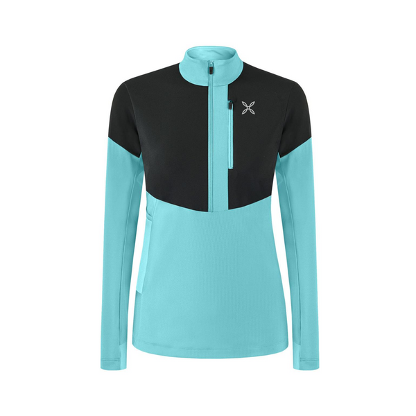 MONTURA SPITZE ZIP MAGLIA WOMAN SECONDO STRATO DONNA LEGGERO E TRASPIRANTE COLORE: CARE BLUE