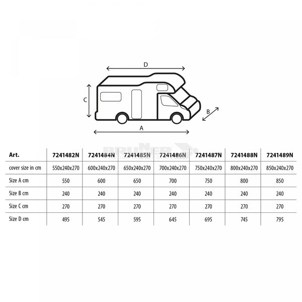 BRUNNER COPERTURA CAMPER COVER  6M - PROMO TUTTE LE MISURE E CON SPEDIZIONE GRATUITA