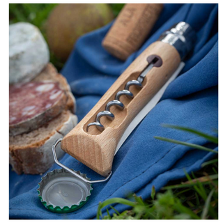 OPINEL N°10 TIRE-BOUCHON COLTELLO IN ACCIAIO INOX CON APRIBOTTIGLIE