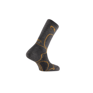 LURBEL DOM FIVE CALZE MEZZA ALTEZZA TECNICHE INVERNALE IN LANA MERINO TRASPIRANTI E RINFORZATE - COLORE: DARK GREY/MUSTARD