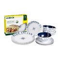 BRUNNER STOVIGLIE IN MELAMINA FANTASIA BLUE OCEAN ACQUISTABILE SFUSA O IN KIT DA 12-16 36PZ CON ANTISLIP