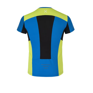 MONTURA CROSSOVER T-SHIRT TECNICA E TRASPIRANTE PER ATTIVITA' OUTDOOR - COLORE: CELESTE/VERDE LIME