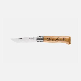 OPINEL N°8 COLTELLO CON LAMA IN ACCIAIO INOX INCISIONE A LASER DISPONIBILE IN VARIE FANTASIE