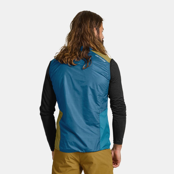 ORTOVOX WINDBREAKER VEST MEN - Petrol Blue - Gilet comprimibile antivento e con merino inside