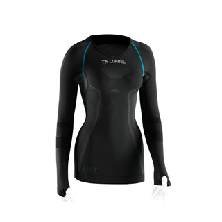 Compra dark-grey-turquoise LURBEL CRISTALLO MAGLIA INTIMA DONNA TECNICA MANICHE LUNGHE TRASPIRANTE E AD ASCIUGATURA RAPIDA - DISPONIBILE VARI COLORI