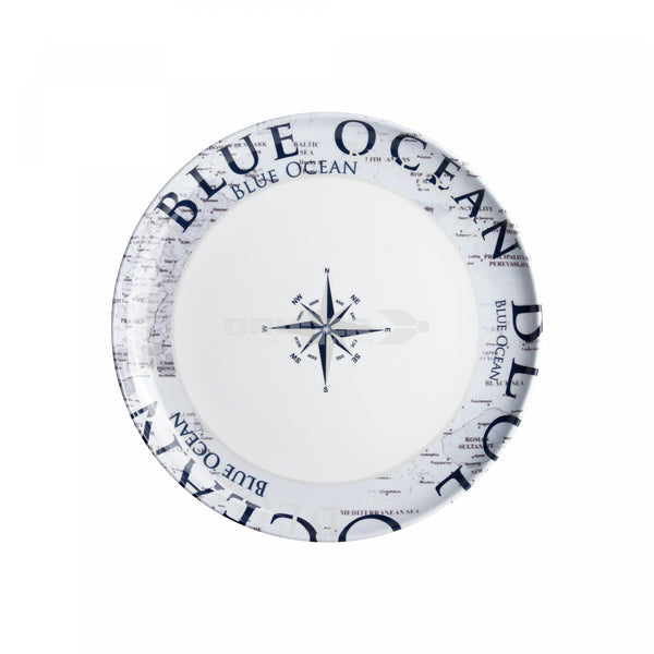 BRUNNER STOVIGLIE IN MELAMINA FANTASIA BLUE OCEAN ACQUISTABILE SFUSA O IN KIT DA 12-16 36PZ CON ANTISLIP
