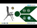 BRUNNER SEDIA ARAVEL 3D Moderna sedia pieghevole a 4 gambe con schienale reclinabile a 7 posizioni DISPONIBILE IN TRE MISURE