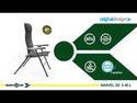 BRUNNER ARAVEL 3D Moderna sedia pieghevole a 4 gambe con schienale reclinabile a 7 posizioni - DISPONIBILE IN 3 MISURE E 2 COLORI