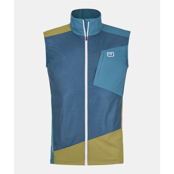 ORTOVOX WINDBREAKER VEST MEN - Petrol Blue - Gilet comprimibile antivento e con merino inside