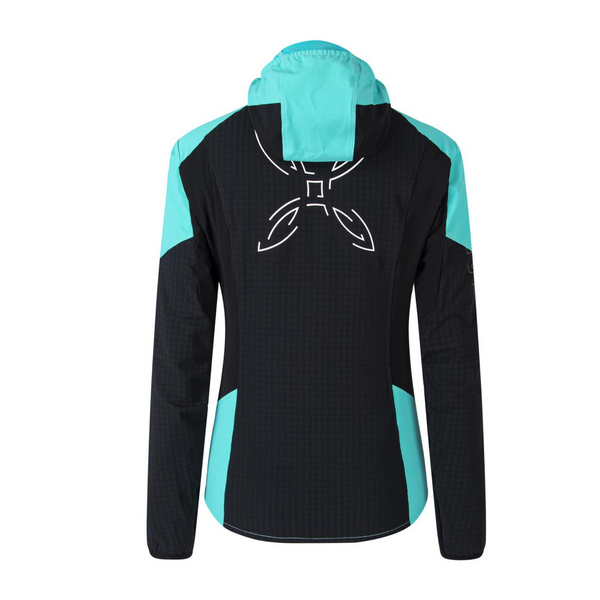 MONTURA WIND REVOLUTION HOODY JACKET SOFTSHELL DONNA Colore NERO/CARE BLUE
