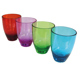 NARBONNE BICCHIERI POLICARBONATO DA 18cl MULTICOLORE VERRES QUADRI MASSA CONFEZIONE DA 4 PZ
