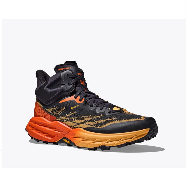 HOKA Speedgoat 5 Mid GORE-TEX Scarponcino Trail Uomo Impermeabile - Colore: Blue Graphite / Amber Yellow