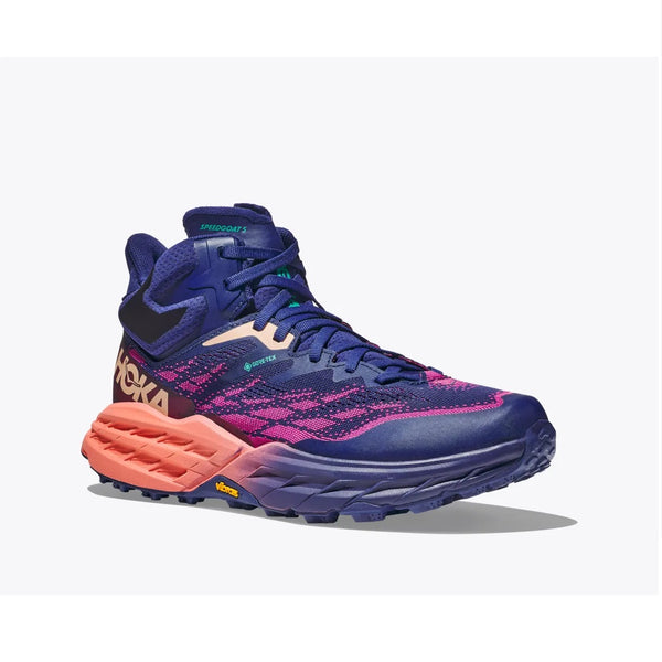 HOKA Speedgoat 5 Mid GORE-TEX Scarponcino Trail Donna Impermeabile - Colore: Bellwether Blue / Camellia