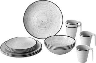 BRUNNER LUNCH BOX TIVOLI SET PIATTI COMPOSTO DA 16 PEZZI IN RESISTENTE MELAMINA E FONDO ANTISCIVOLO