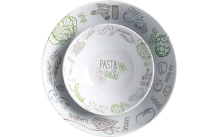 BRUNNER PASTA & SALAD SET DA 5PZ PIATTI IN MELAMINA RESISTENTE E FONDO ANTISLIP