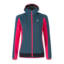 MONTURA PREMIUM WIND HOODY JACKET DONNA SOFTSHELL ANTIVENTO CALDO E TRASPIRANTE IDEALE PER TREKKING E VARIE ATTIVITA' OUTDOOR - COLORE: BLU CENERE/ROSA SUGAR