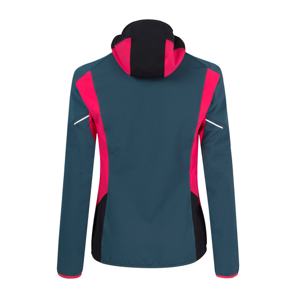 MONTURA PREMIUM WIND HOODY JACKET DONNA SOFTSHELL ANTIVENTO CALDO E TRASPIRANTE IDEALE PER TREKKING E VARIE ATTIVITA' OUTDOOR - COLORE: BLU CENERE/ROSA SUGAR