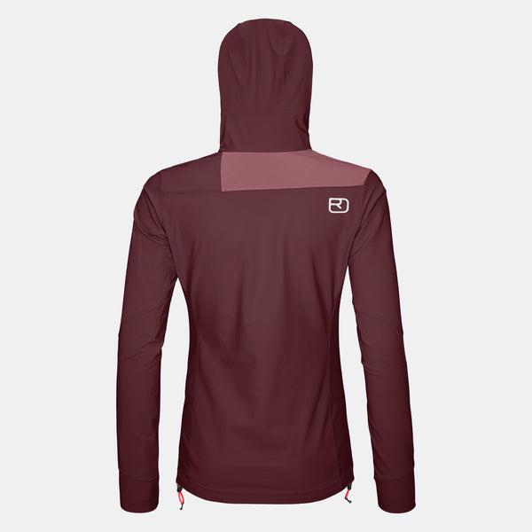 ORTOVOX PALA HOODED JACKET DONNA GIACCA SOFTSHELL CON CAPPUCCIO Colore Winetasting