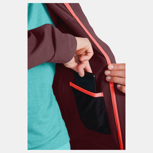 ORTOVOX PALA HOODED JACKET DONNA GIACCA SOFTSHELL CON CAPPUCCIO Colore Winetasting