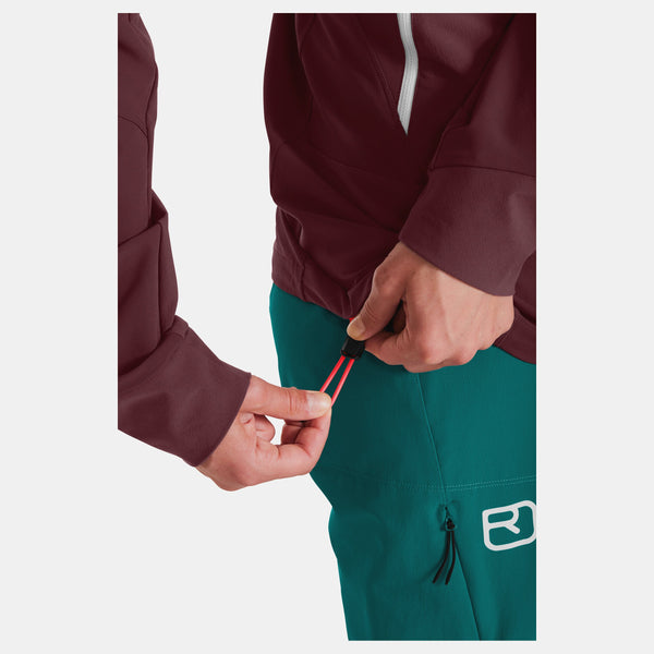 ORTOVOX PALA HOODED JACKET DONNA GIACCA SOFTSHELL CON CAPPUCCIO Colore Winetasting