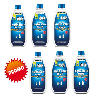 THETFORD AQUA KEM BLUE CONCENTRATO 6 FLACONI DA 0,75 LT - IN PROMOZIONE!