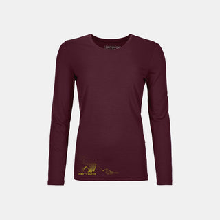 ORTOVOX 185 MERINO LOGO SPRAY LS W MAGLIA LEGGERA LANA MERINO DA DONNA - DISPONIBILE IN 2 COLORI