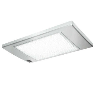 CARBEST Lampada a LED 12V, SlimLite, color argento, rettangolare 185x110x12mm