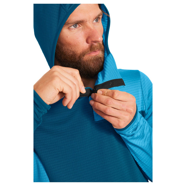 ORTOVOX FLEECE LIGHT GRID SN HOODY M Secondo strato leggero in lana merino colore GREEN MOSS