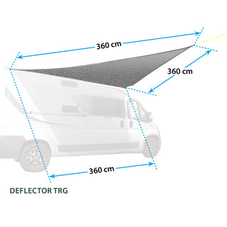 BRUNNER DEFLECTOR 360X360X360 TENDALINO PARASOLE OMBREGGAINTE TRIANGOLARE