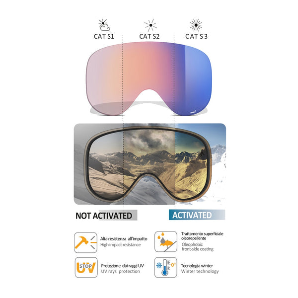 SALICE MASCHERA DA SCI 102RWX CAT. S1-S3 WINTER CON LENTE FOTOCROMATICA - DISPONIBILE IN VARI COLORI